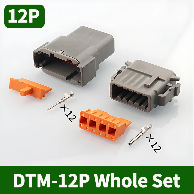 5/20/100 Sets 12 Pin Way Deutsch DTM04-12P DTM06-12S Waterproof Electrical Wire Connector 16-22AWG DTM Connector Male Female