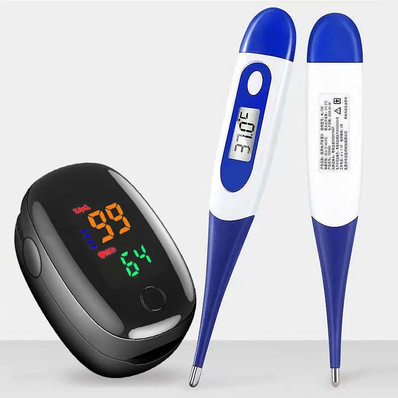 Thermometer Electronic Soft Head Oral Armpit Temperature Measurement Household Adults Children Pulse Oximeter Finger Clip Pulse