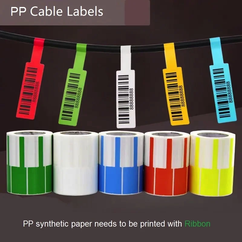Cable tag 70*24 84*26 78*25mm color Optical fiber identification tag Tear-resistant Self-adhesive stickers roll ribbon printer