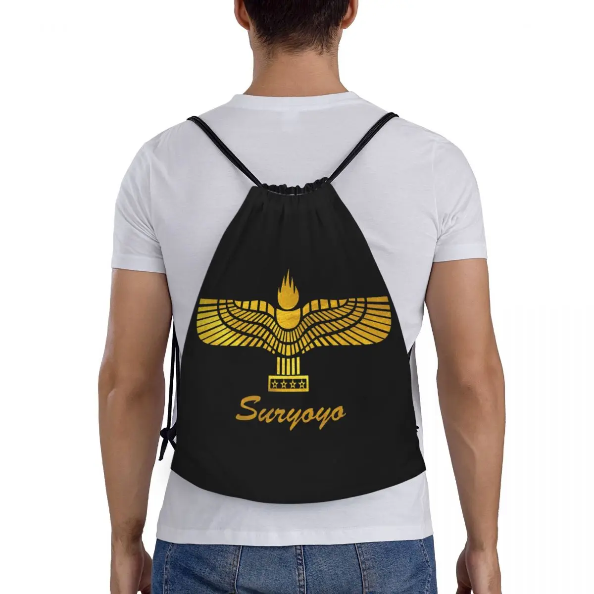 Aramean Suryoyo Flagge Kordel zug Taschen Männer Frauen tragbare Sport Sport Sackpack Assyria Training Rucksäcke