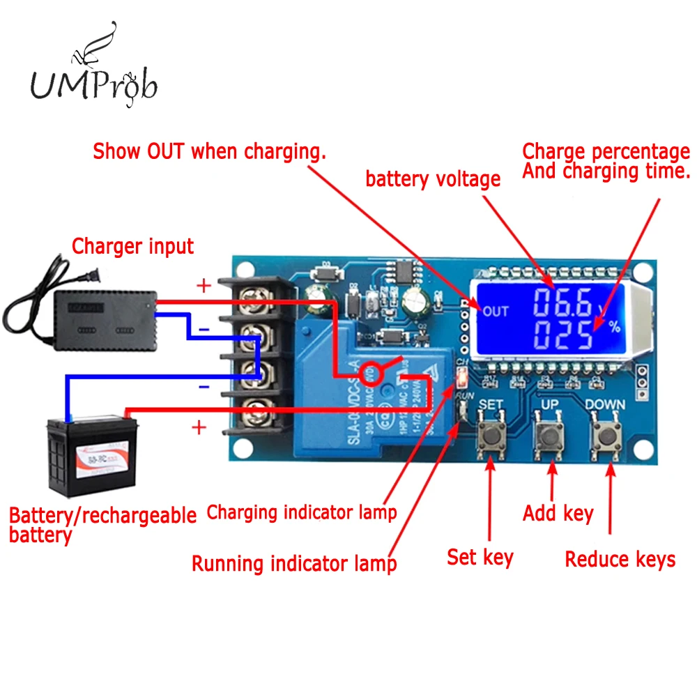 

6-60v 30A Lead-acid Solar Battery Charge Controller Protection Board Charger Time Switch 12v 24v 36v 48v Battery Capacity