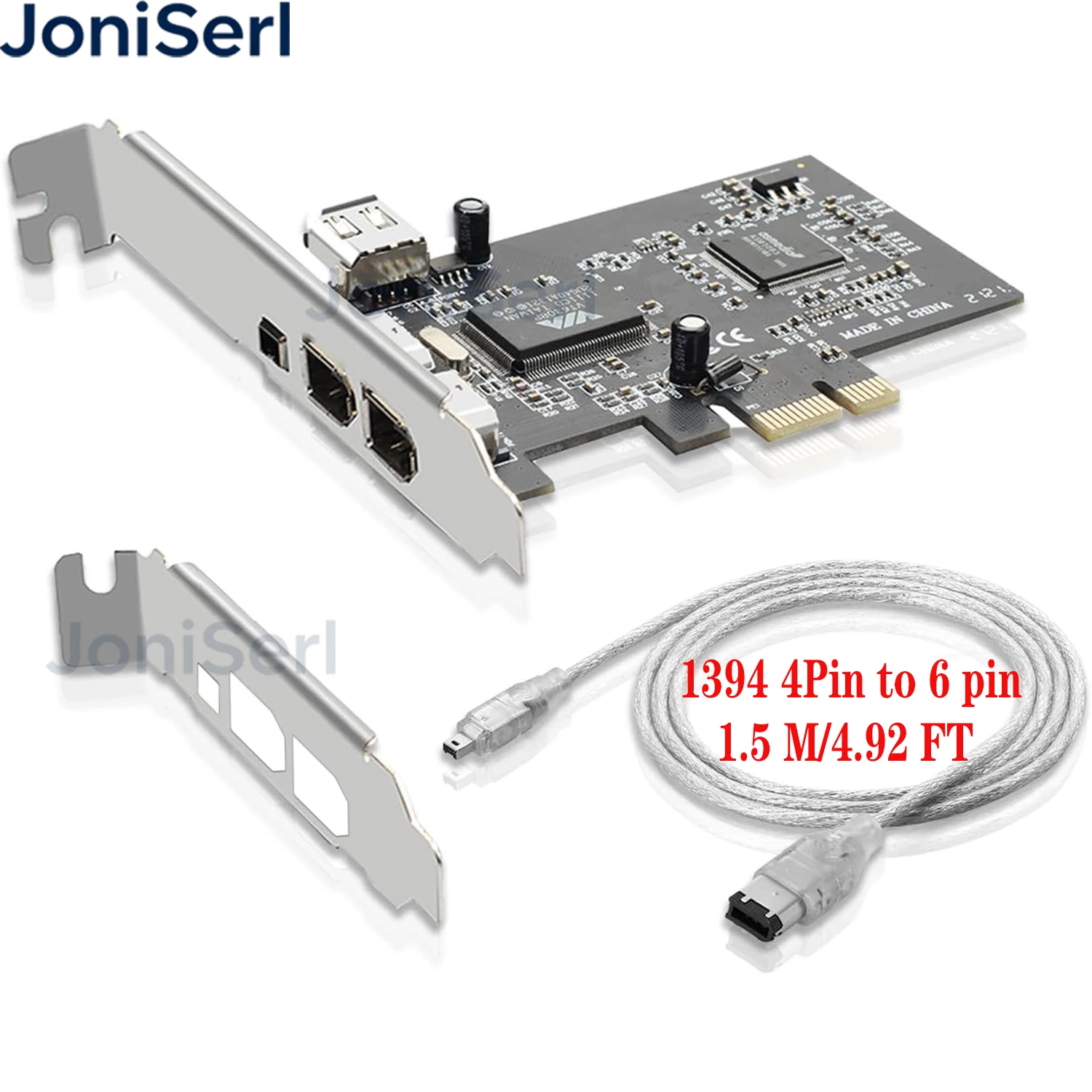 PCIe Firewire Card for Windows 10, IEEE 1394A PCI Express Controller 4 Ports(3 x 6 Pin and 1 x 4 Pin),1394a Firewire 400 Adapter