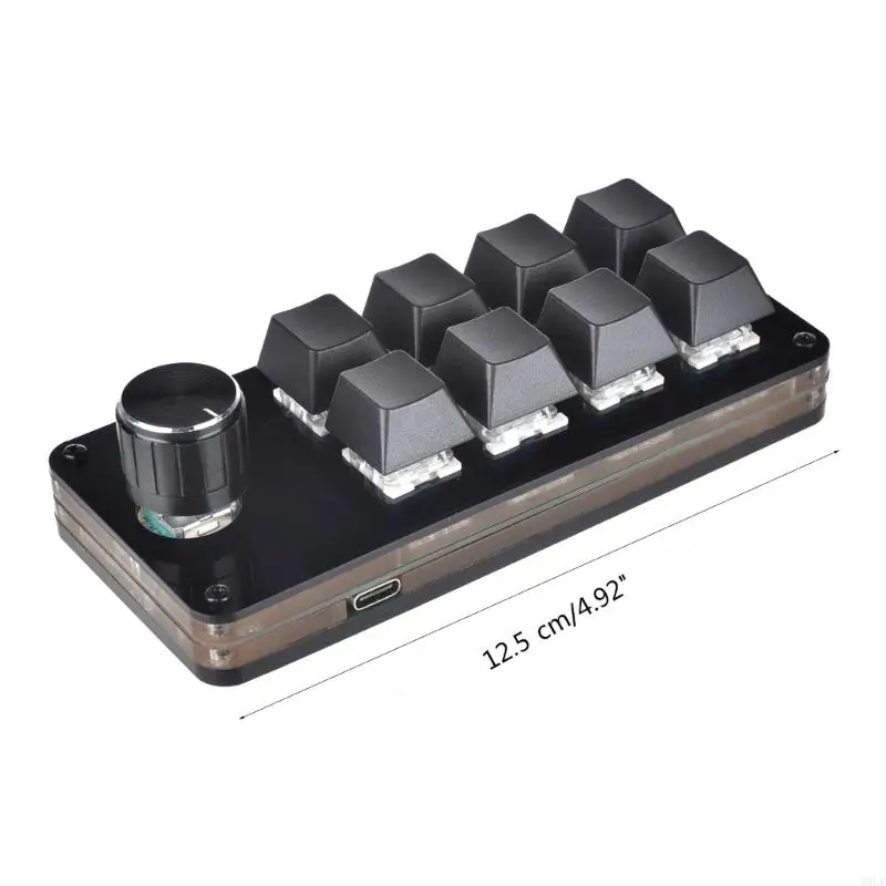A9LF 8 Key 1 Knob Mechanical Keyboard Mini Button Pad For Hot Swap Gaming DIY Keypad