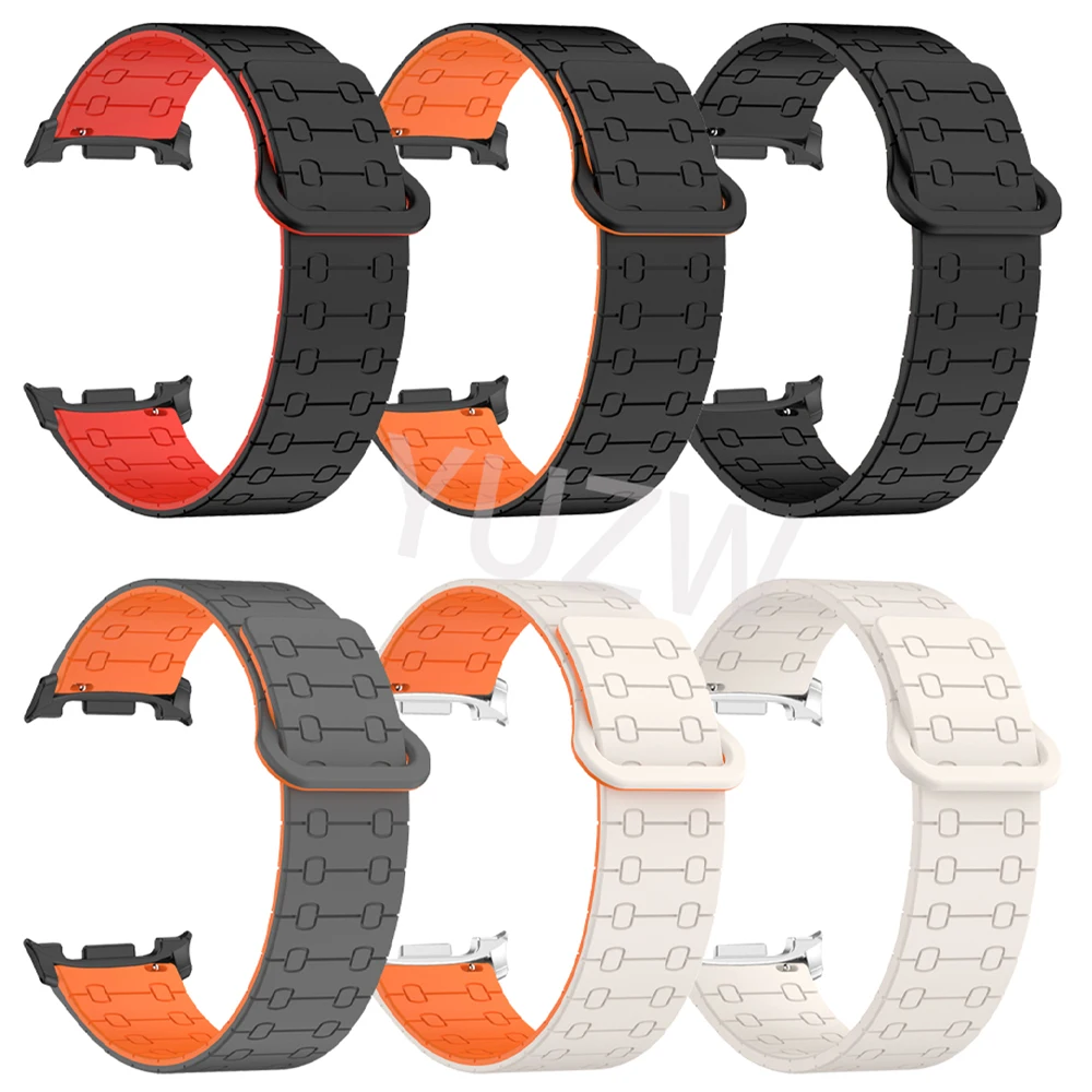 لا توجد فجوات سيليكون العصابات لساعة سامسونج جالاكسي 8 40 ملم 44 ملم 46 ملم كوريا سوار جالاكسي ساعة الترا 2025 / ساعة 8 حزام كلاسيكي