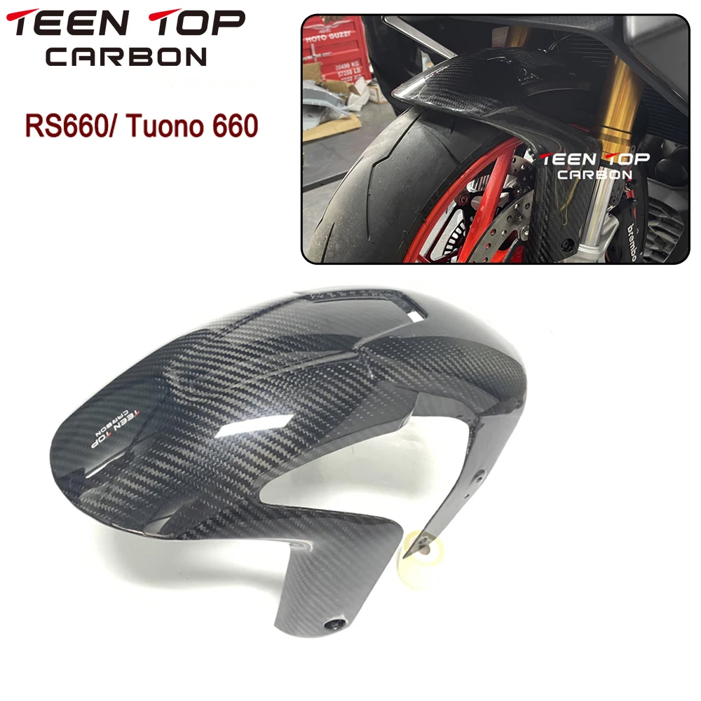 

Twill Glossy Carbonfiber For Aprilia RS660 Tuono 660 Front Mudguard Motorcycle Accessories Wheels Mud Protector Cover RS 660