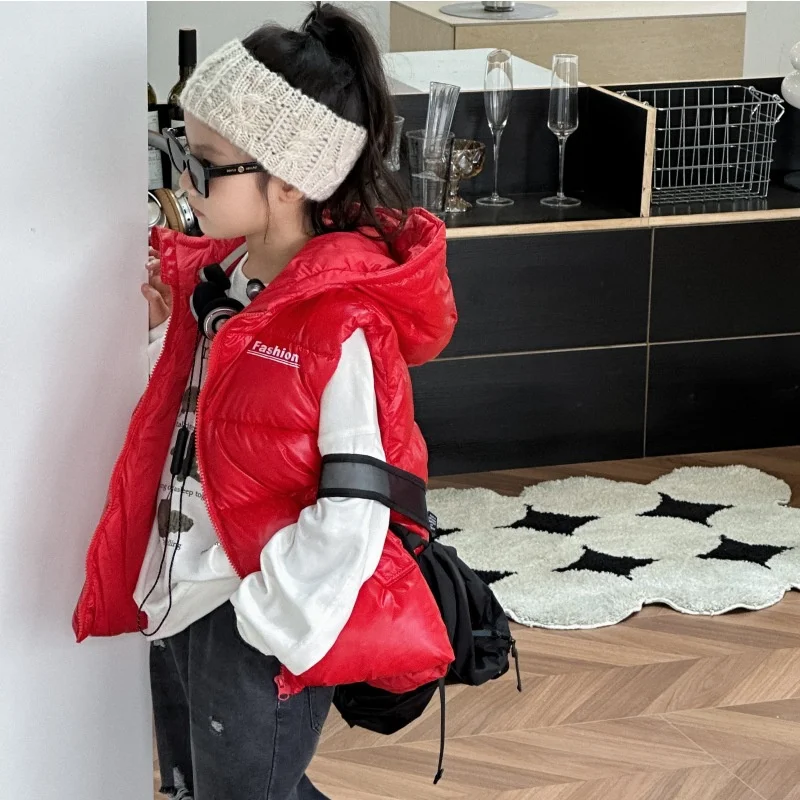 Boys Vest Baby's Kids Waistcoat Down Jacket 2024 Dazzling Warm Plus Thicken Winter Autumn Windproof Christmas Gift Children's Cl