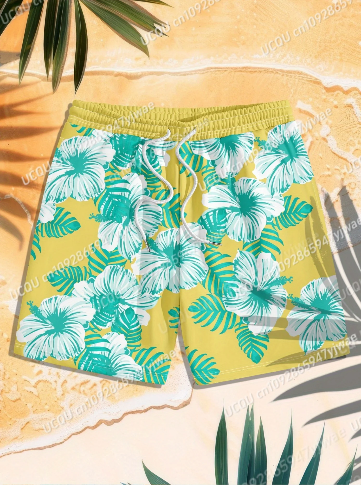 2025 Women Summer Classic Coconut Tree Beach Shorts New Fashion Plus Size Women Daily Shorts Casual Trunks Shorts