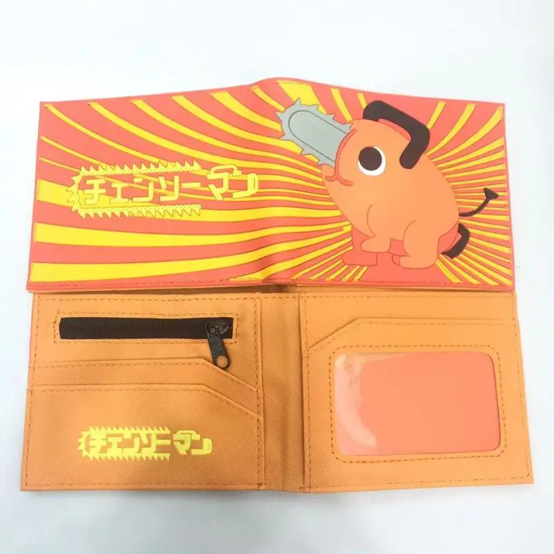 Cartera de motosierra para hombre, tarjetero, monedero de Anime, bolso corto para hombre y mujer, cartera plegable Pochita Makima Denji, regalo de vacaciones