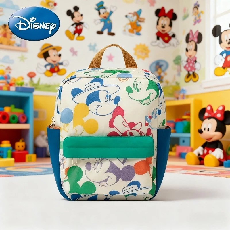 حقيبة ظهر للأطفال مطبوعة برسوم كارتونية ميكي من ديزني بتصميم بوتيك أنيق حقيبة مدرسية للأطفال والبنات والأولاد