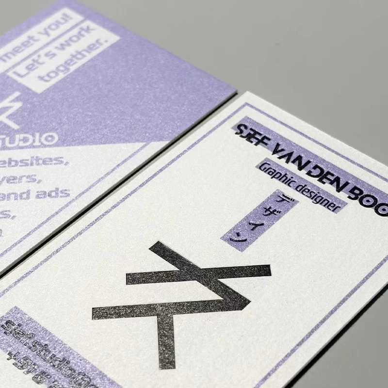 200枚 カスタム名刺 コットン紙 レタープレス紙 エンボス加工 デボス加工 サンキューカード グリーティング クリスマス招待状