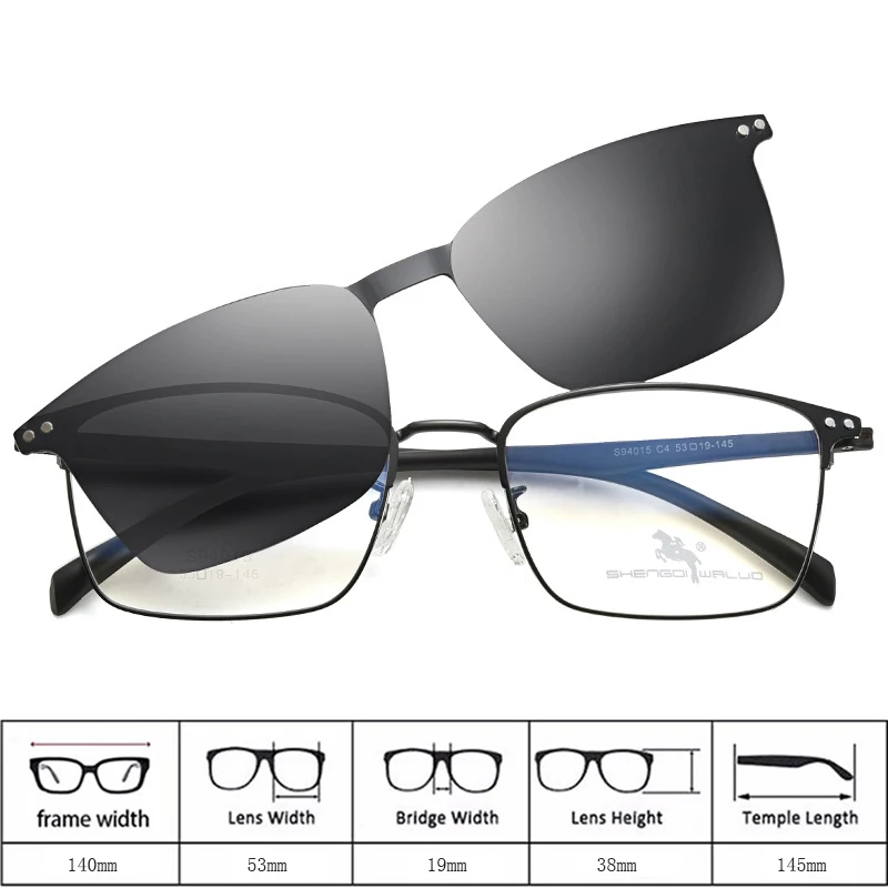 Reven Jate 94015 Polarized Sunglasses Men Women Magnetic Clip On Glasses Alloy Optical Prescription Eyewear Frames Eyeglasses