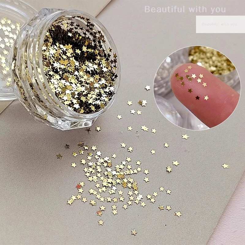 

1mm Mini Sparkling Star Nail Glitter Sparkling Pentagram Nail Decoration Nail Salon Design Cute Accessories DIY Nail Art Design