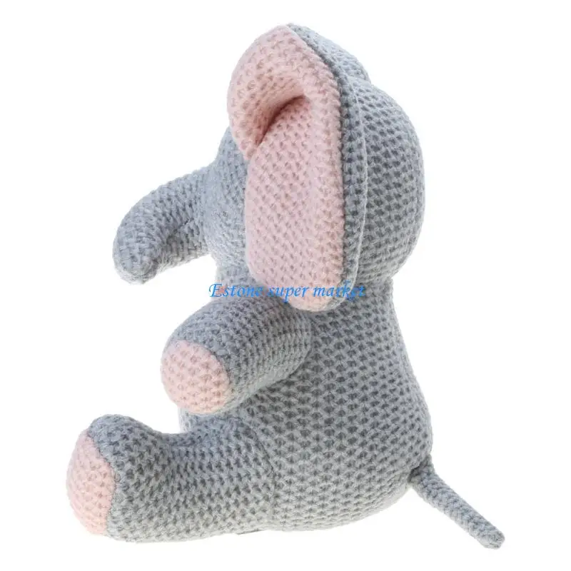 090B 9-15’’ Baby Sleeping for Doll Stuffed Animal Crochet Wool Soft Rattle for Doll Interactive Toy Infant Emotion Smooth Car