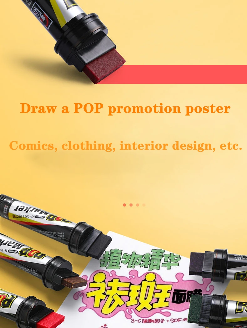 Genvana/Know POP Wasserfester Permanentmarker für Skizzen und Graffiti, Nachfüllbarer Marker für Poster, Manga, Büro, Schule, Kunst und Schreibwaren – Detail 7