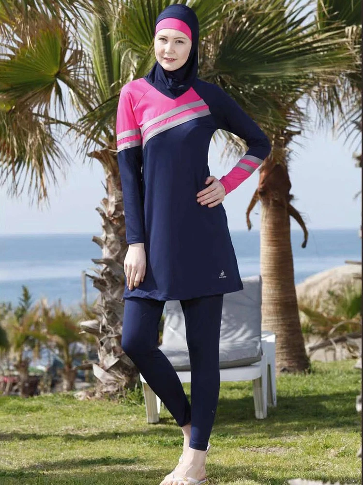 Muslim Modest Swimwear Hijab Swimsuit Women Cover Ups Swimming Suit Burkini Hijabs For Woman Islamic Long Sleeve Swim Bathing