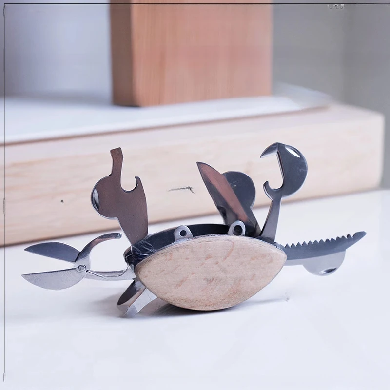 مجموعة أدوات Kik Crab متعددة الوظائف، هدية فتاحة زجاجات مفك براغي صغير لطيف