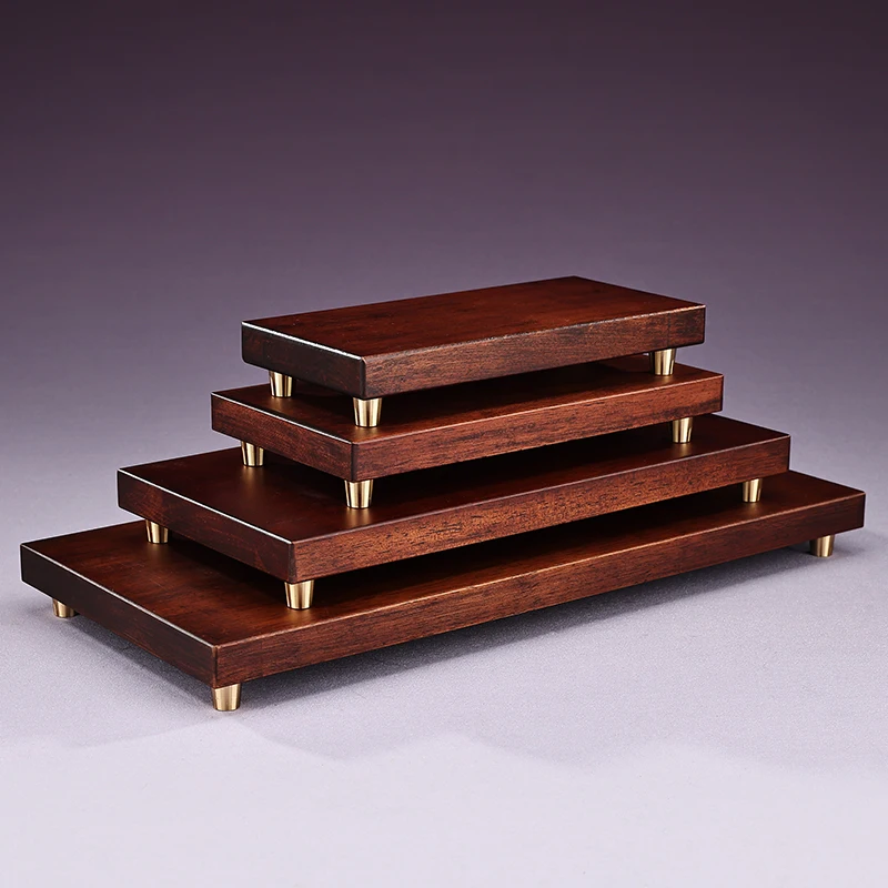 Chinese rectangular solid wood base is suitable for various decorative Buddha statues