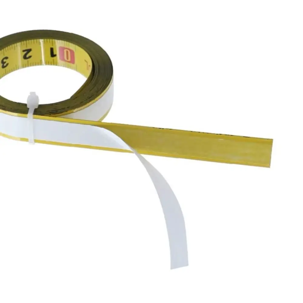 Self-Adhesive Measuring Tape Metric Scale 13MM Width Miter Track Tape 1-5 Meters Steel Material Adhesive Backed Tape Ruler