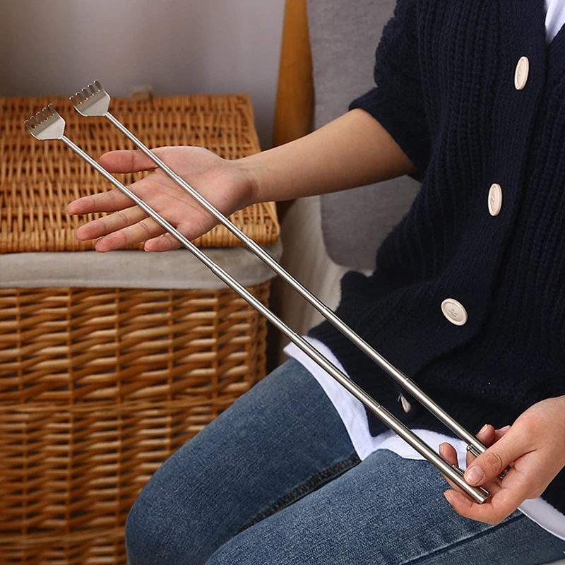 

Судящая телескопическая ручка из нержавеющей стали, царапины, царапины, царапины, царапины, скретч для спины, старик, счастливый