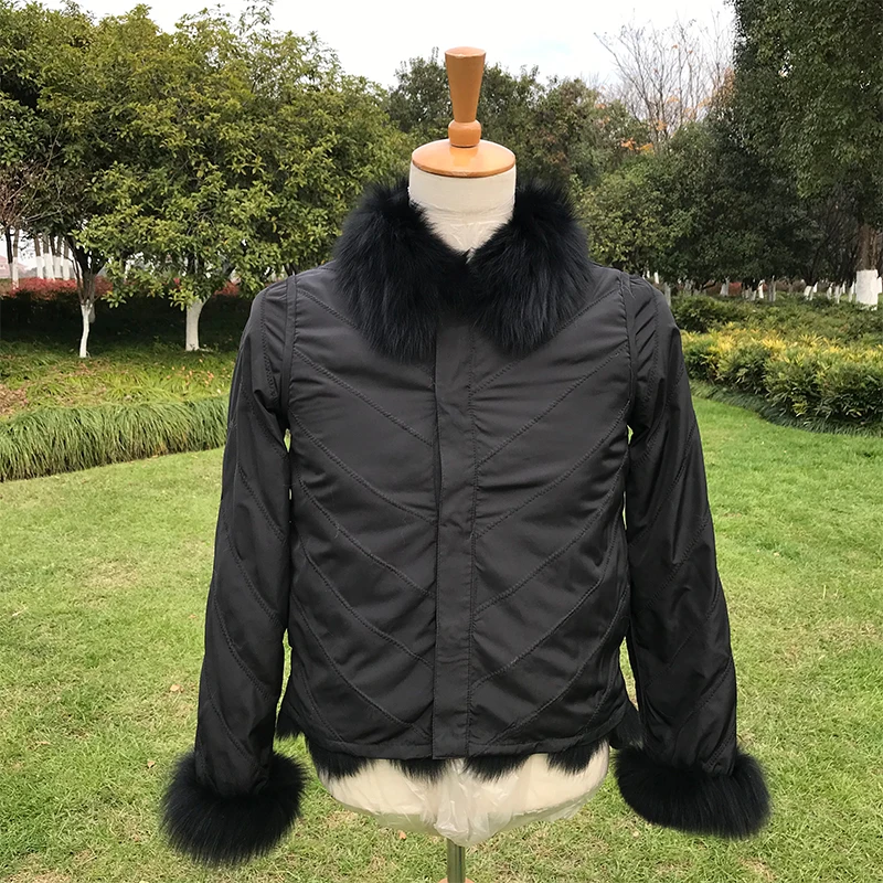 Manteau d'hiver en vraie fourrure de renard pour femme, veste réversible chaude, doublure en soie, tendance, nouvelle collection