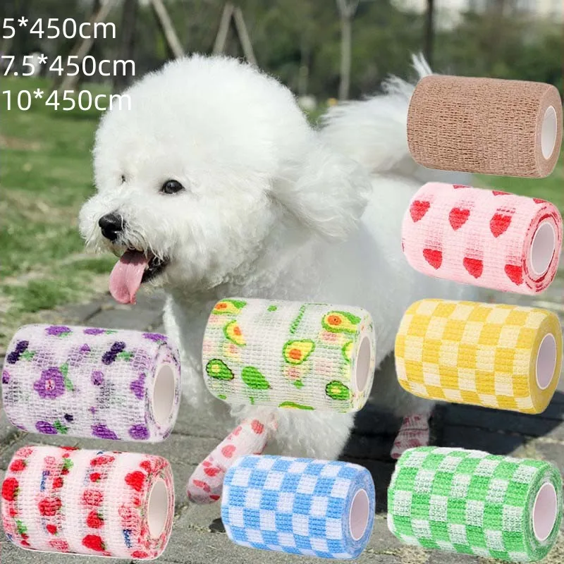 Self-adhesive Elastic Bandage For Pet Nonwoven Bandage Cover Protector Dog Outdoor Retractable Sports Tape Self Adherent Bandage