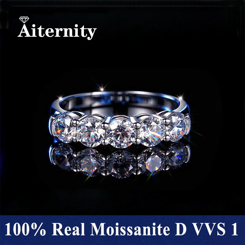 Sparkling Moissanite Band D VVS1 3EX Cut with GRA Certificate S925 Sterling Silver Moissanite Ring Anniversary Wedding Party