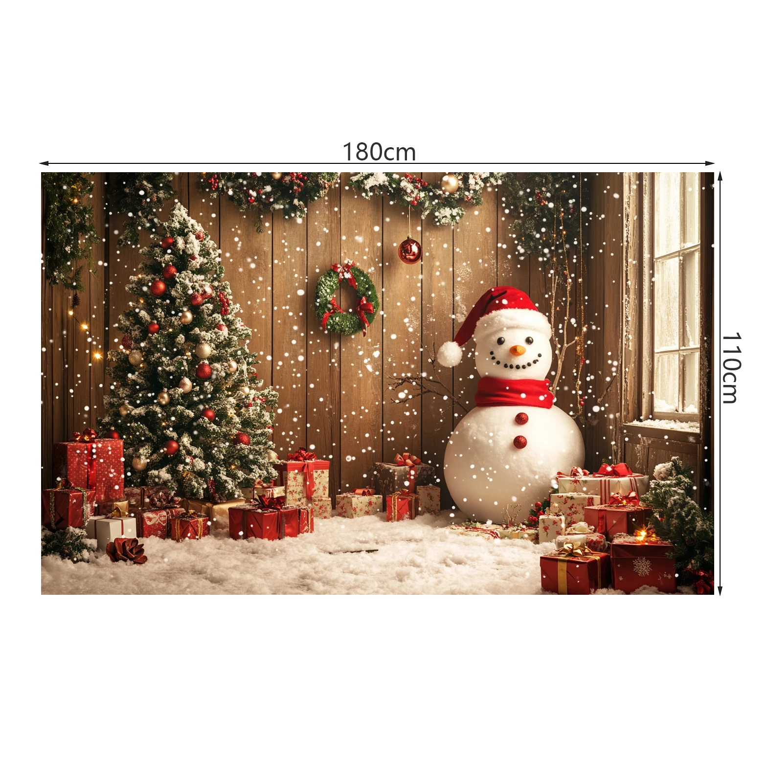 Christmas Banner Photography Background Christmas Tree Snowman Photo Background Christmas Party Supplies Home Wall Decoration