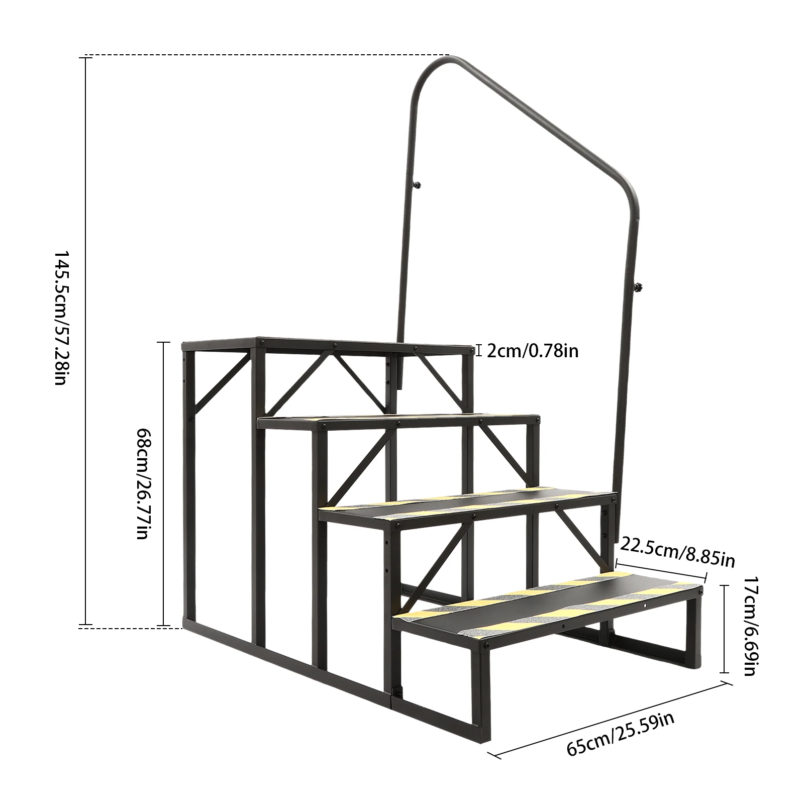 RV Stairs Handrails Ladder, 450 lbs Capacity, Easy Installation, Electrostatic Spraying for Long-Term Durability
