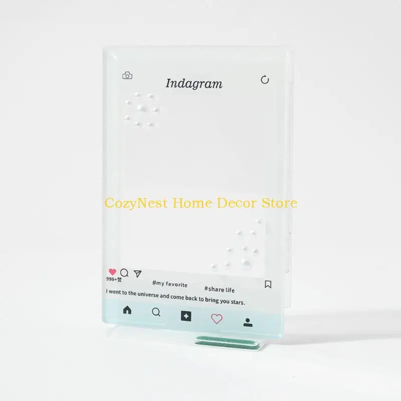 92MF 1Pc Clear Acrylic Picture Frame Sweet Photo Frame Photo Display Holder,Collections for Home Office Table Decors