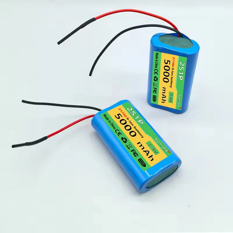 21700 2S1P High Rate 5C Power Cell Lithium Battery with Cable SM XH2.54 7.4V 5AH Shaving Machine Emergency Light Camping Light