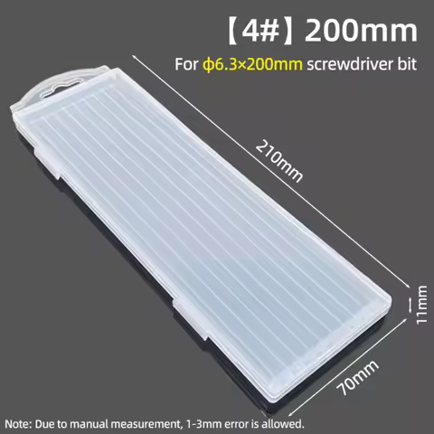 1Pcs Plastic Drill Bits Storage Box 10 Grid Case 1/4"(6.35mm) Hex Shank Tool Parts Storage Case 75/110/150/200mm