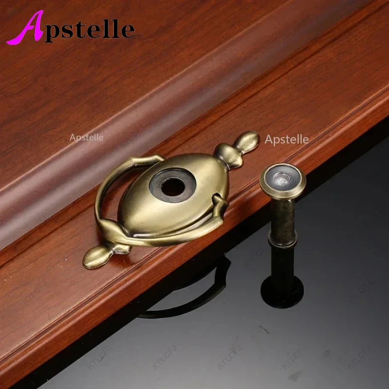 APSTELLE-aldaba de puerta antirrobo de hierro con personalidad creativa americana, aldaba Circular de aleación de Zinc con ojo de gato, nuevo