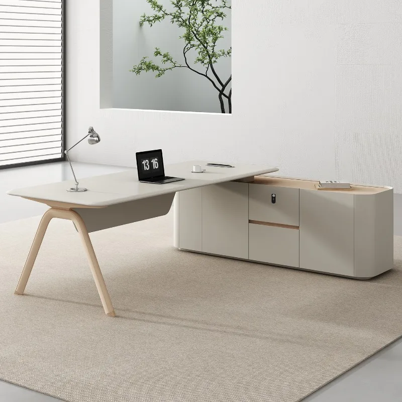 

Современный офисный стол с выдвижными ящиками для хранения, эстетичный дизайн, для кабинета, мастерской, приемной, коммерческая мебель