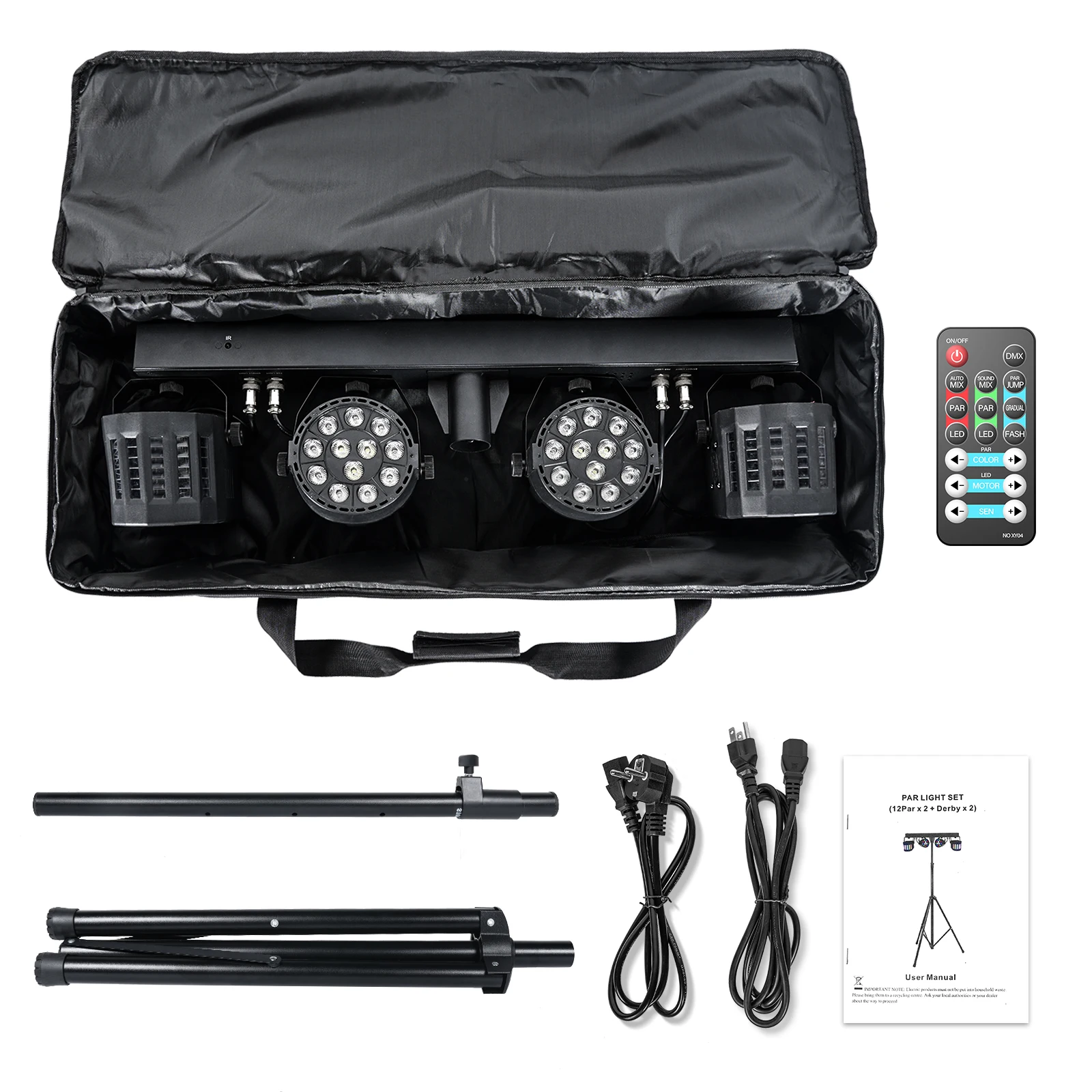 Datewink 60W Kombination Halterung Lichter RGBW LED Par Licht DMX Bühnenbeleuchtung Für DJ Disco Party Hochzeit Geburtstag mit Tragetasche