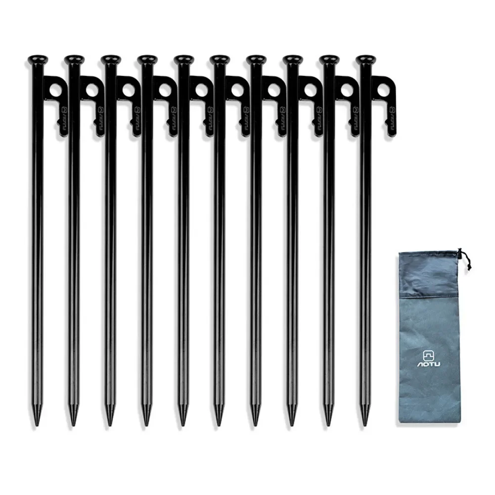 

For Secure Your Campsite Effectively with Robust 30CM Steel Tent Stakes Featuring Enhanced Installation Design