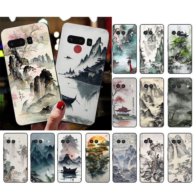 

Chinese Art Landscape Painting Phone Case For Google Pixel 9 Pro XL 8 7 6 Pro Pixel 8A 7A 6A 4A 3A 3XL Pixel 8 7 6 5 4