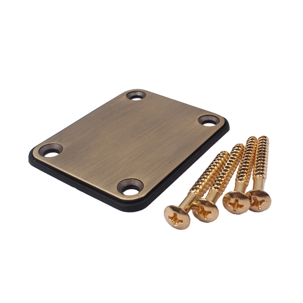 

2Pcs Professional Guitar Neck Plate Sturdy Trustworthy Installation Kit for Electric Bass Easy to Use and Carry