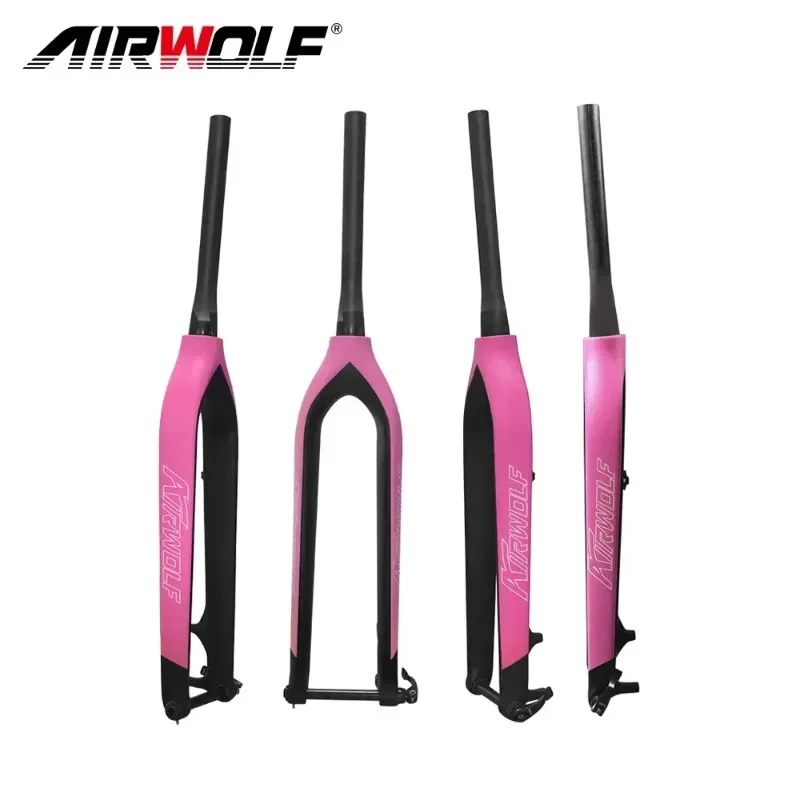 Airwolf T800 Bicycle Carbon Fiber Fork MTB Bike Fork 29Inch Tapered Tube Mountain Fork for Bike Thru Axle 100*15mm