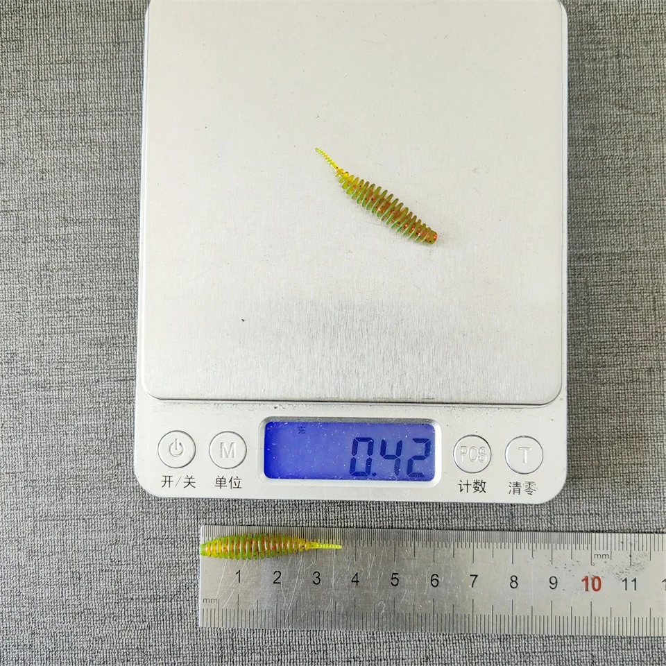 SWOLFY 작은 벌레 미끼 루어 탄타, 오징어 낚시 태클, 배스 파이크, 소금 포함, 35mm, 0.4g, 100 개, 신제품
