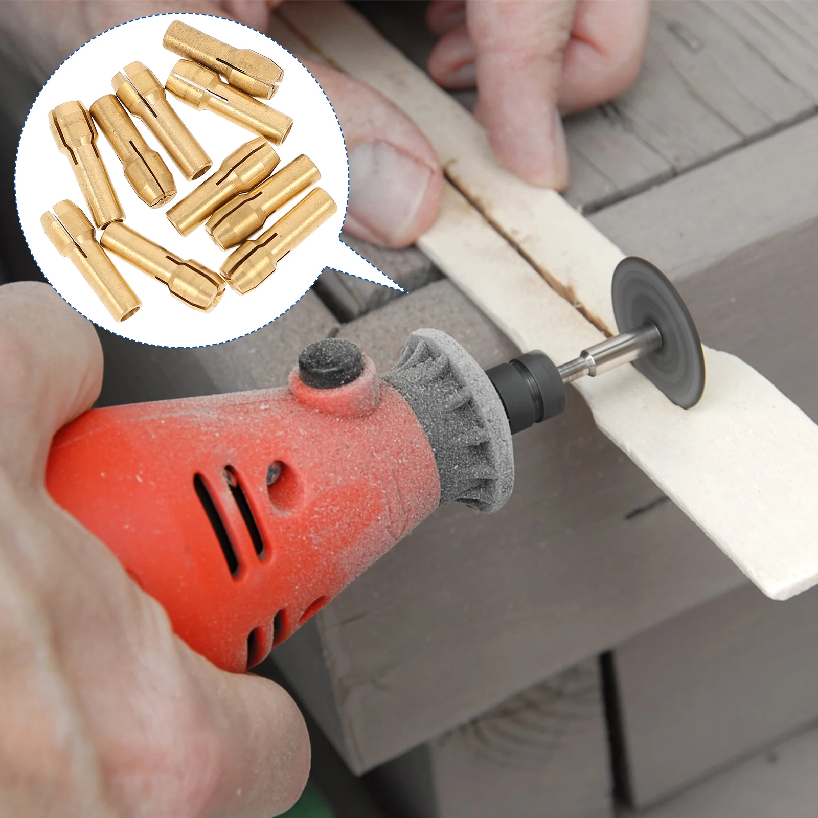 

10pcs Electric Grinding Drill Chuck Set Brass Rotary Collet Adapter For Wood Splitter Sanding Engraving Crafting