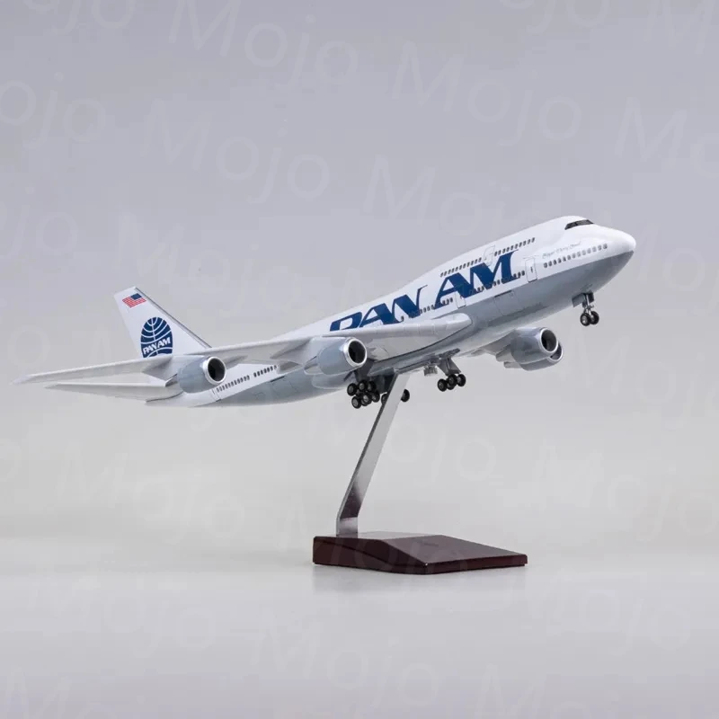 

1:150 Scale Model Jet Panam Plane B747 Model Planes Kits Display Diecast Airplane for Adults with LED Light Touch or Sound Contr