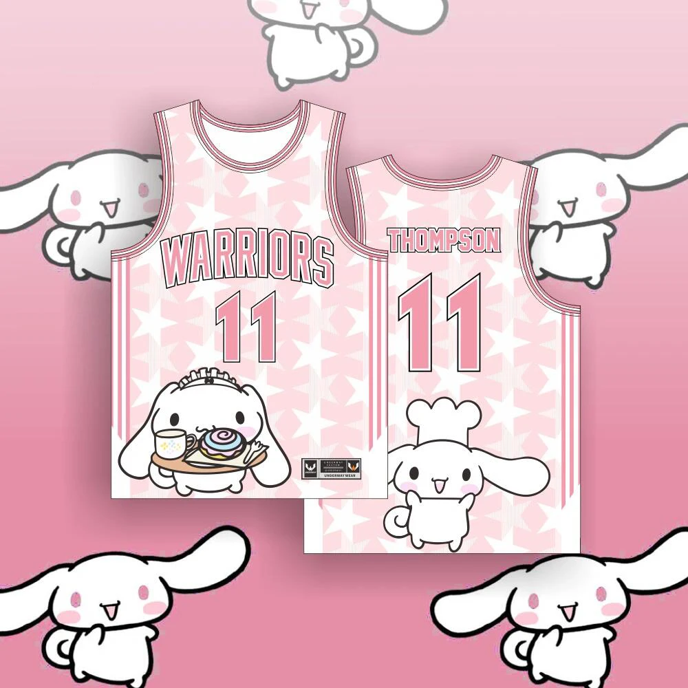 Summer New Hot Sale Curry Sleeveless Jersey warrior Men's T-Shirt Breathable Kid MINISO Cinnamoroll Quality Children's Unisex