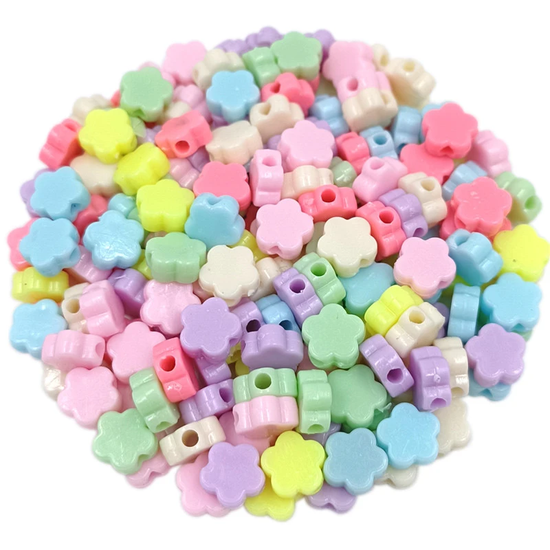 40pcs/bag Loose Mix Cute Acrylic Beads with Hole For Crafted Flower Geometry  Children Necklace Bracelet Pendants Jewelry Making