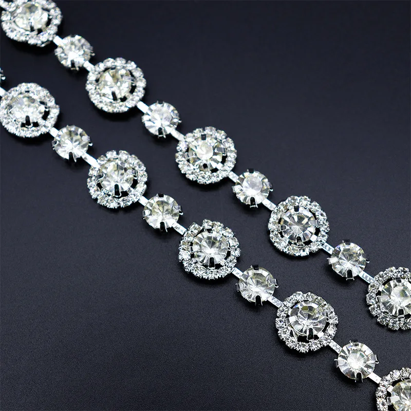 1 Yard Crystal Rhinestone Chain Trimming Garment Decoration Bling Decorative Rhinestone Chain for Clothing