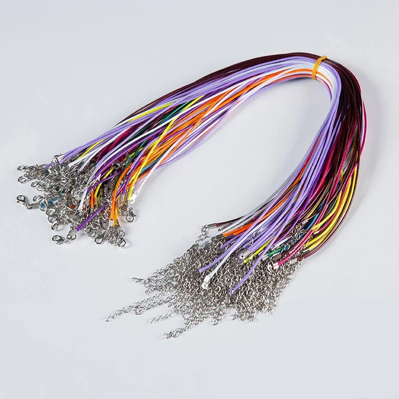 100 Stück bunte Wachsleder-Schlangenkette für Damen und Herren, Kordel, Schnur, Seil, Draht, Verlängerungskette für die Schmuckherstellung, Großhandel – Detail 3