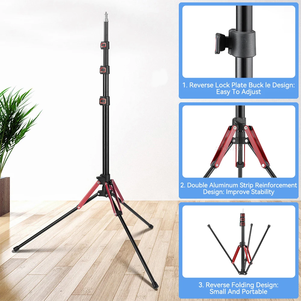 Aluminium Bracket Camera Tripod With 1/4 Screw Head Light Stand for LED Video Light Studio Softbox Flash Umbrellas Reflector