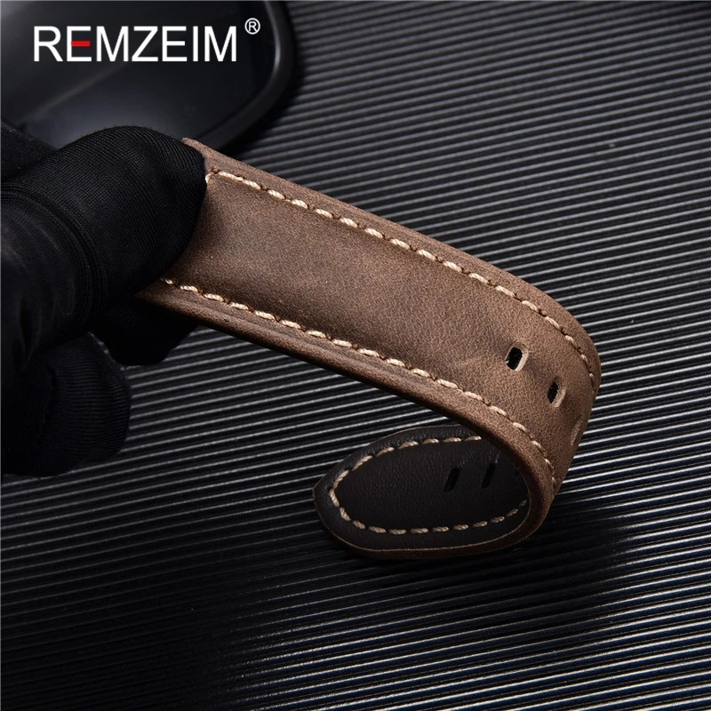 Handmade Watch Band Vintage Genuine Leather Watchband 20mm 22mm 24mm 26mm Watchband Women Men Watch Strap Watch Accessories