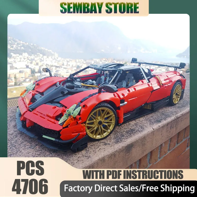 

Супер спортивный автомобиль Moc, строительные кирпичи, модульный 1:8, модель скоростного автомобиля, технологические блоки, рождественские игрушки «сделай сам», строительный подарок