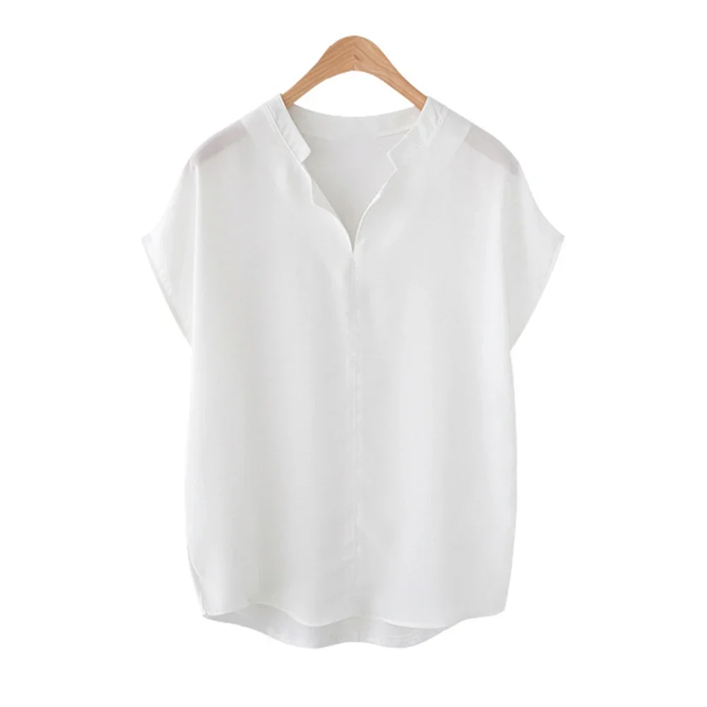 

Womens Polyester Shirt L Short-sleeved Top New Arrival Lapel Neckline Long Sleeve Style Microelasticity Fabric