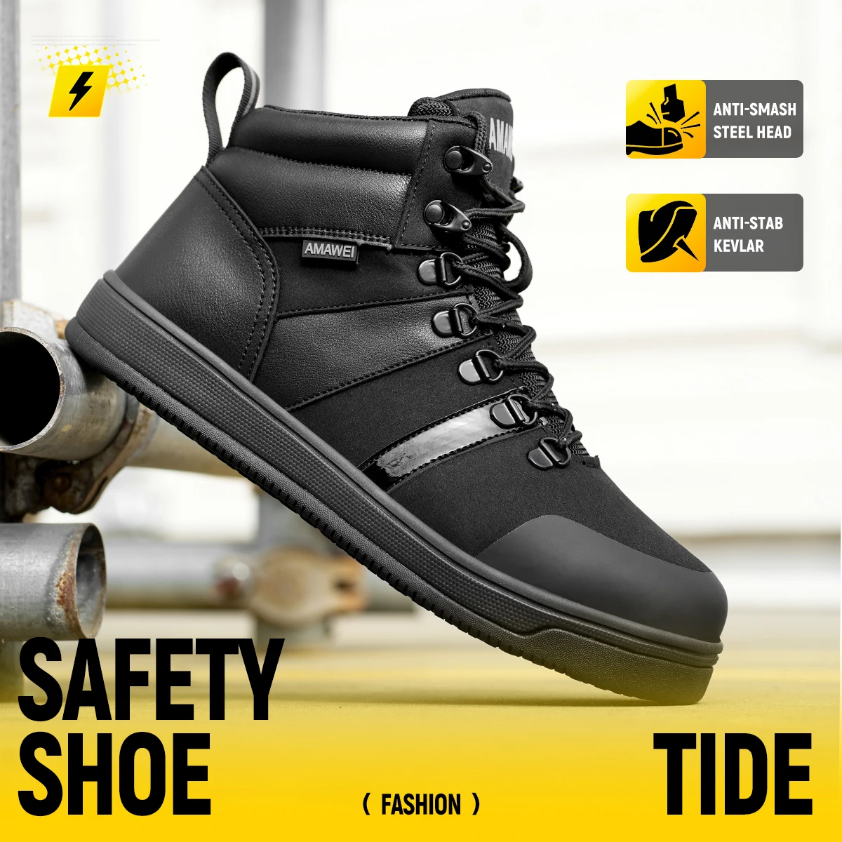Sepatu Bot Kerja Safety Toe St - Outdoor Lighting Round ulasan dan harga